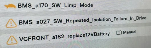Tesla "BMS_a027" alert clear