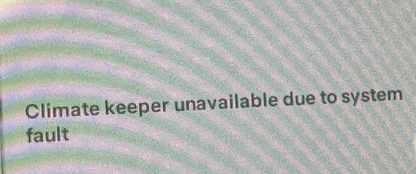 Tesla "Climate keeper unavailable due to system fault" alert clear