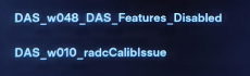 Tesla "DAS" alerts clear (DAS_w048, DAS_w010)