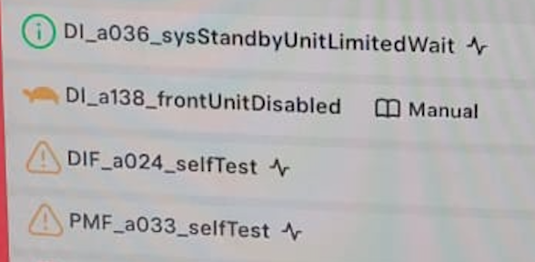 Tesla "PMF_a033_selfTest" alert clear