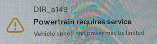 Tesla DIR_a149_oilPumpFailure Powertrain requires service alert clear