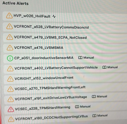 Tesla HVP alerts clear (High Voltage Processor)