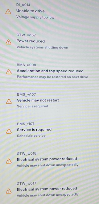 Tesla BMS_w107, BMS_f107 alert clear