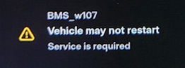 Tesla BMS_w107, BMS_f107 alert clear