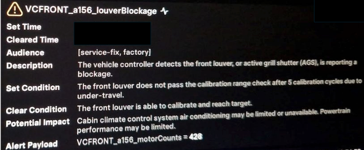 Tesla "Cabin Climate Control System requires service" alert clear