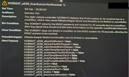 Tesla "Climate keeper unavailable due to system fault" alert clear