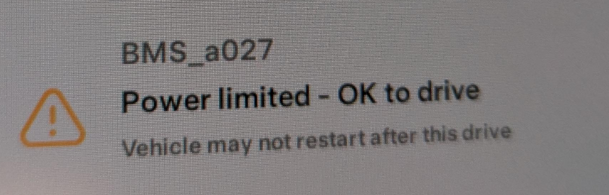 Tesla "BMS_a027" alert clear