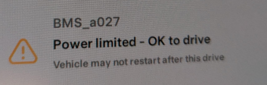 Tesla "BMS_a027" alert clear