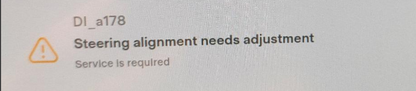 Tesla "Steering alignment need adjustment" alert clear