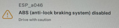 ABS (anti-lock braking system) disabled alert clear Tesla