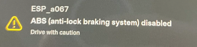 ABS (anti-lock braking system) disabled alert clear Tesla