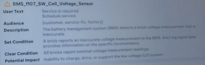 Tesla BMS_w107, BMS_f107 alert clear