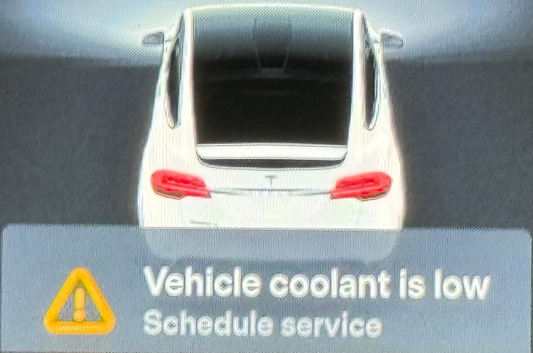 Tesla "Vehicle coolant Level is Low" alert clear