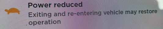 Tesla "Power Reduced" alert clear