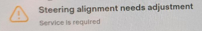 Tesla "Steering alignment need adjustment" alert clear