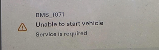 Tesla "Unable to start vehicle" BMS_f071 How to fix