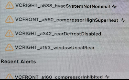 Tesla "Climate keeper unavailable due to system fault" alert clear